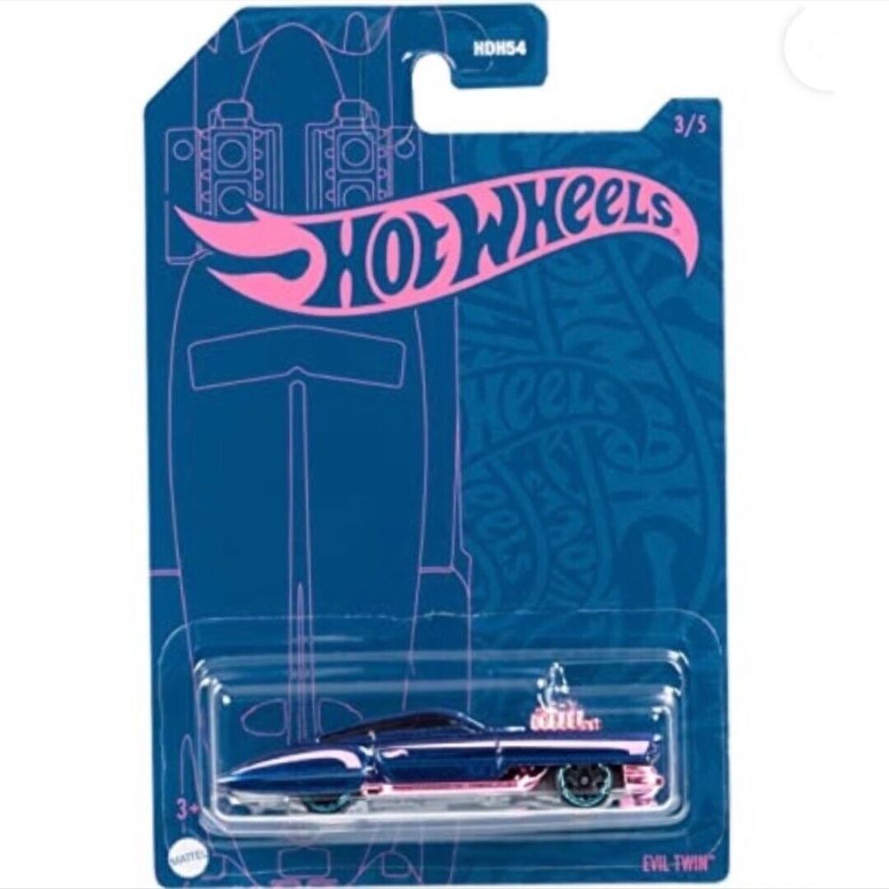 Hot Wheels 54th Anniversary Pearl & Chrome 2022 Evil‎ Twin Diecast Car #3/5 NIB